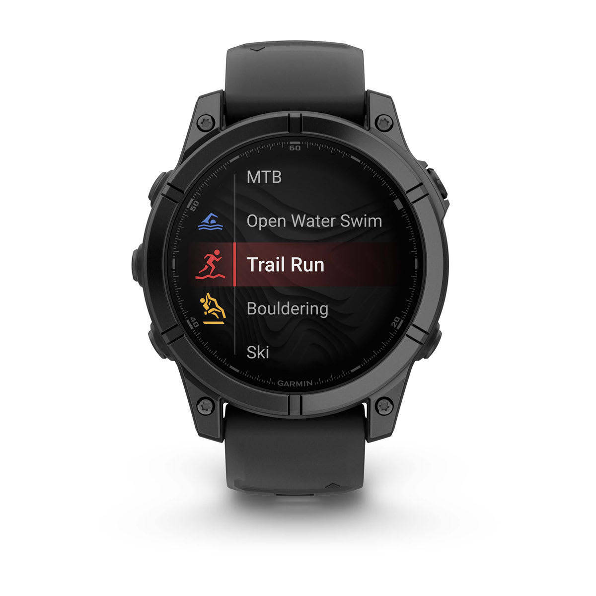 fēnix® E – 47 mm, AMOLED Slate Gray Steel with Black Silicone Band