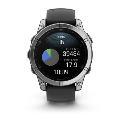fēnix® E – 47 mm, AMOLED Stainless Steel with Black Silicone Band