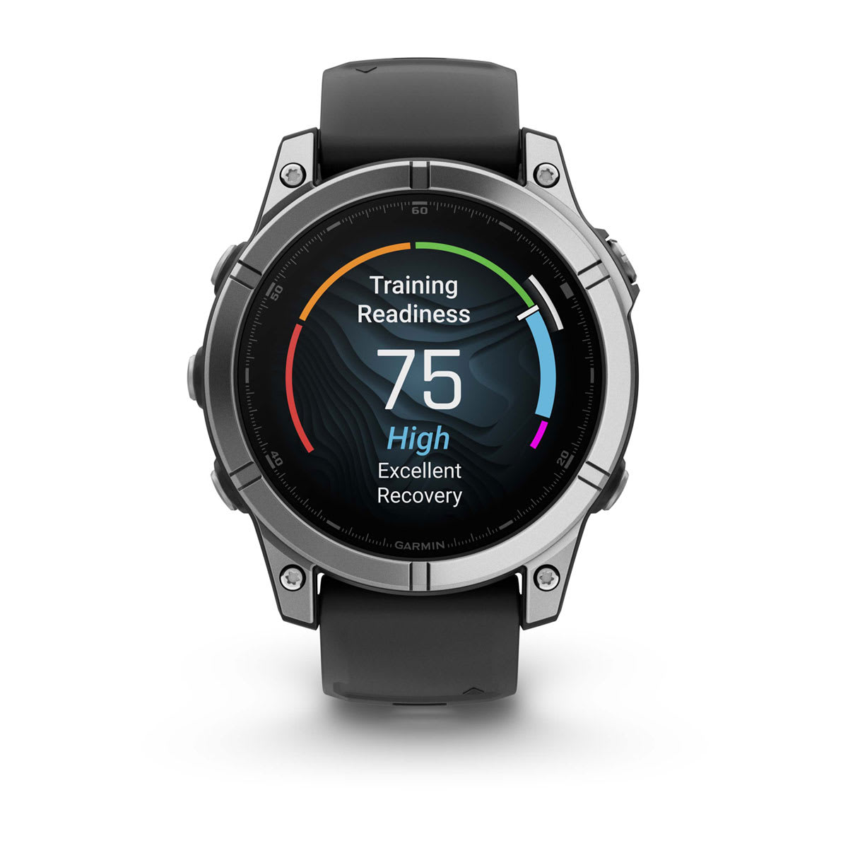 fēnix® E – 47 mm, AMOLED Stainless Steel with Black Silicone Band