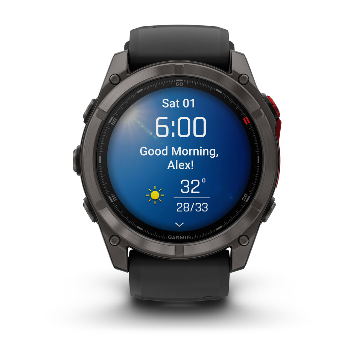 fēnix® 8 Pro – 51 mm, MicroLED Sapphire, Carbon Gray DLC Titanium with Black/Pebble Gray Silicone Band