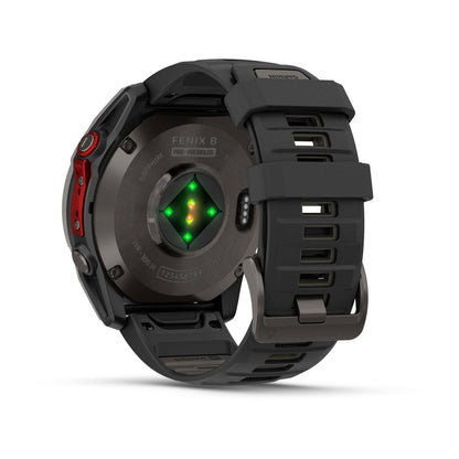 fēnix® 8 Pro – 51 mm, MicroLED Sapphire, Carbon Gray DLC Titanium with Black/Pebble Gray Silicone Band