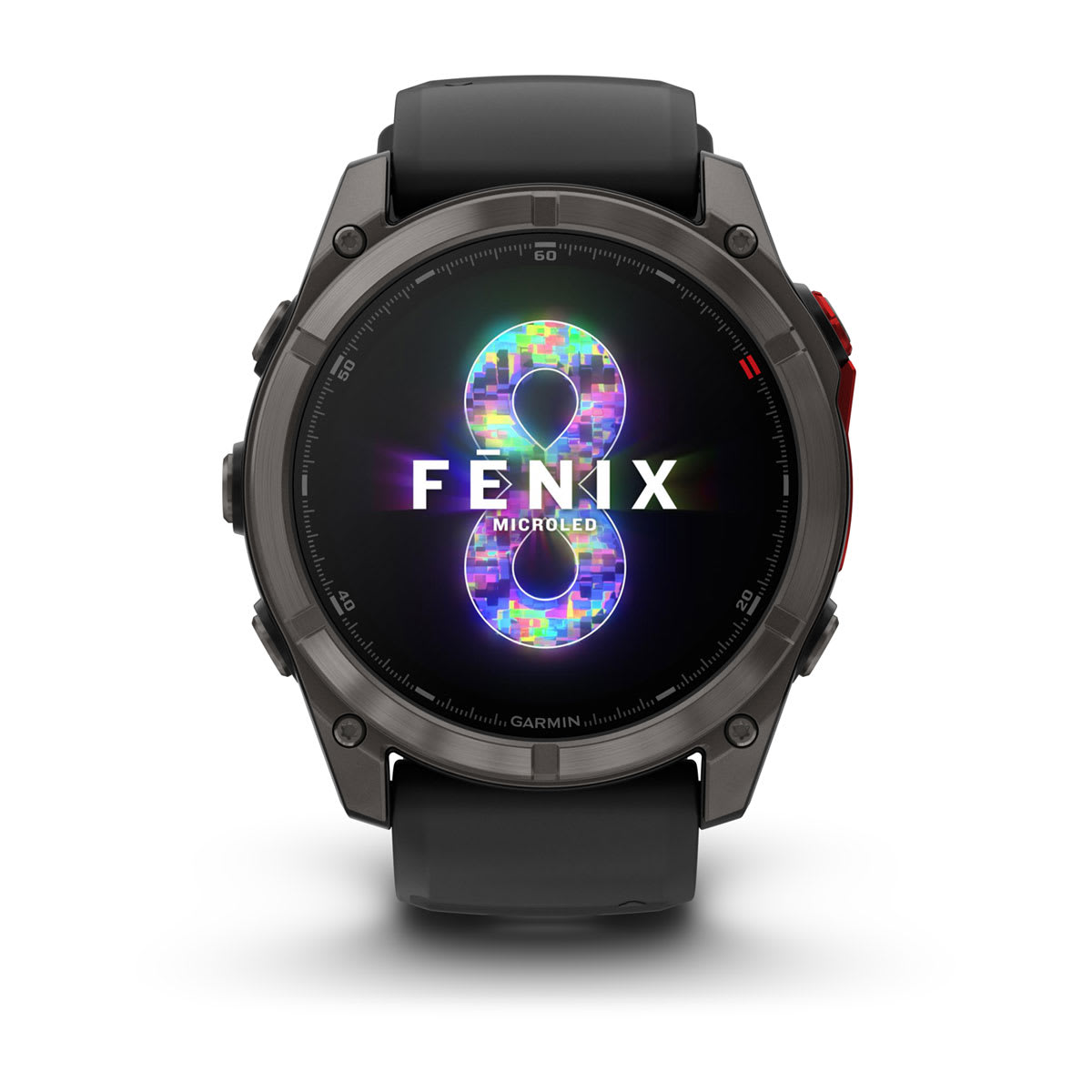 fēnix® 8 Pro – 51 mm, MicroLED Sapphire, Carbon Gray DLC Titanium with Black/Pebble Gray Silicone Band