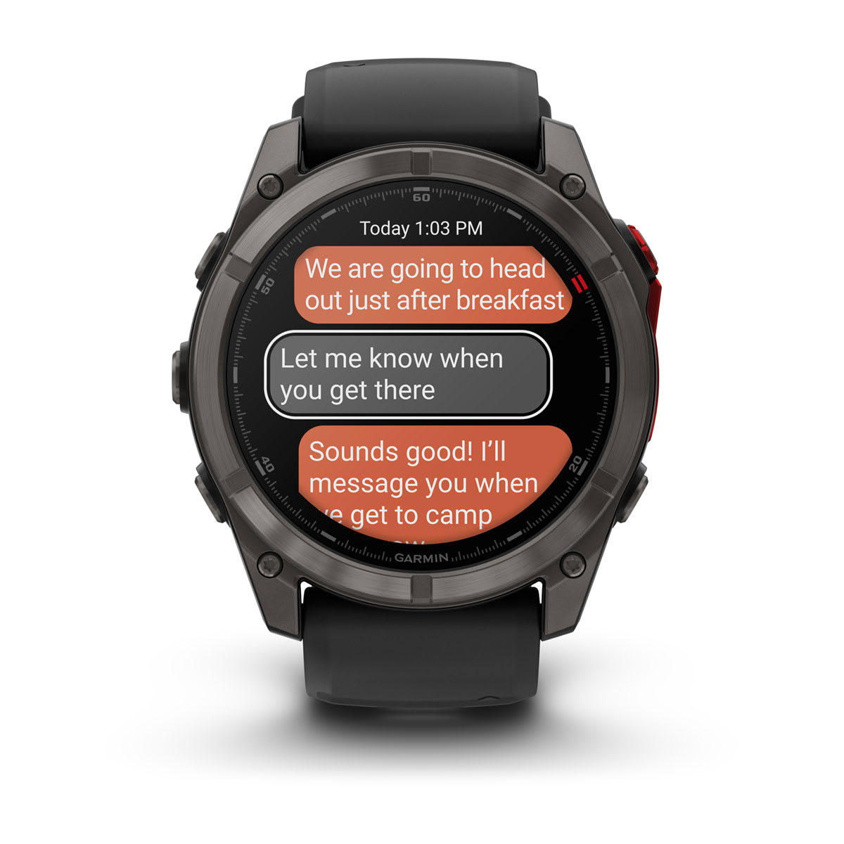 fēnix® 8 Pro – 51 mm, MicroLED Sapphire, Carbon Gray DLC Titanium with Black/Pebble Gray Silicone Band