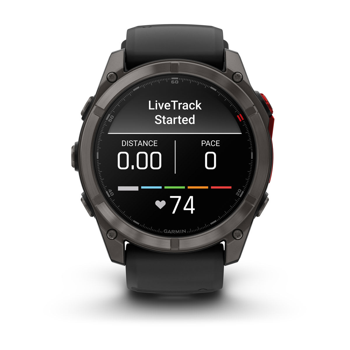 fēnix® 8 Pro – 51 mm, MicroLED Sapphire, Carbon Gray DLC Titanium with Black/Pebble Gray Silicone Band