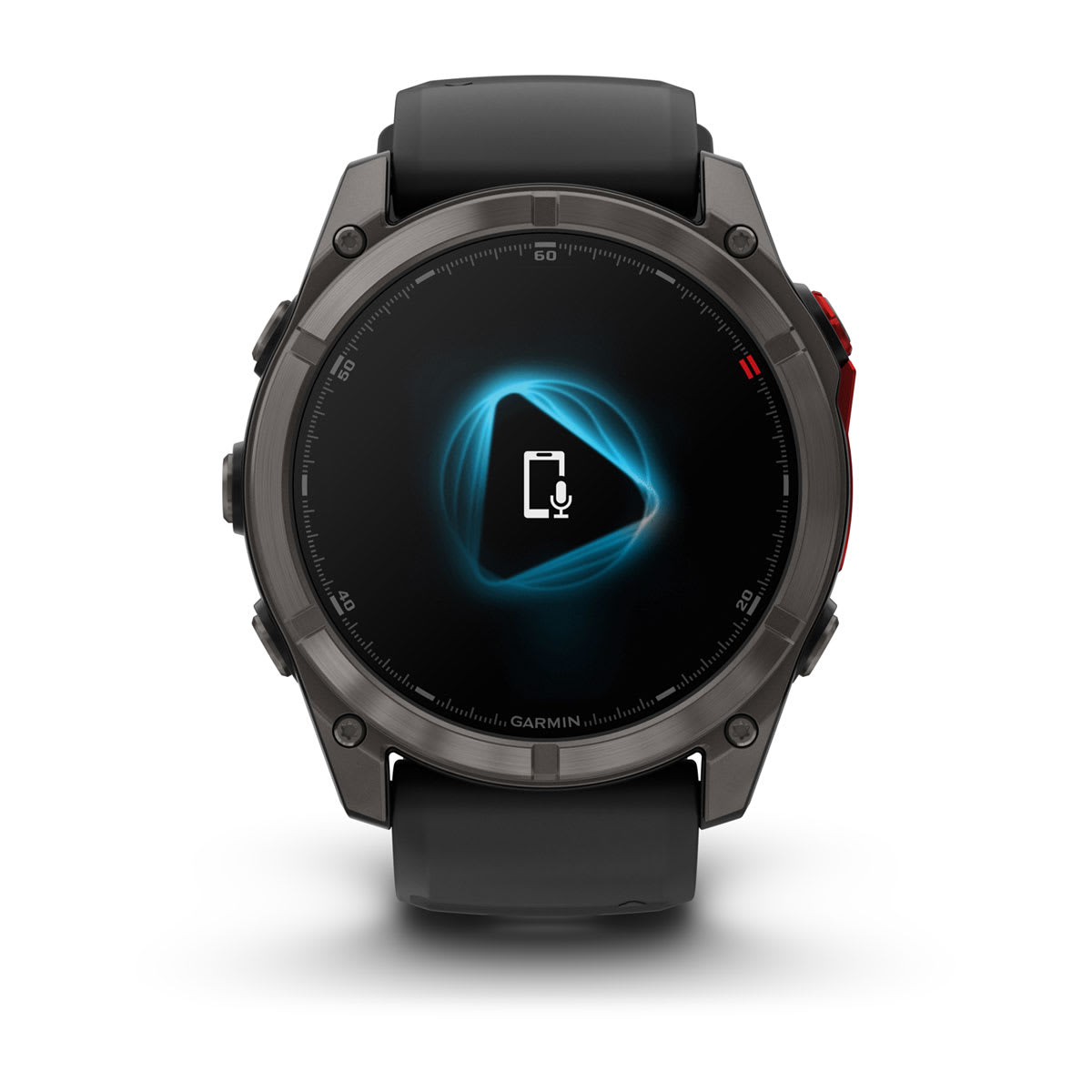 fēnix® 8 Pro – 51 mm, MicroLED Sapphire, Carbon Gray DLC Titanium with Black/Pebble Gray Silicone Band