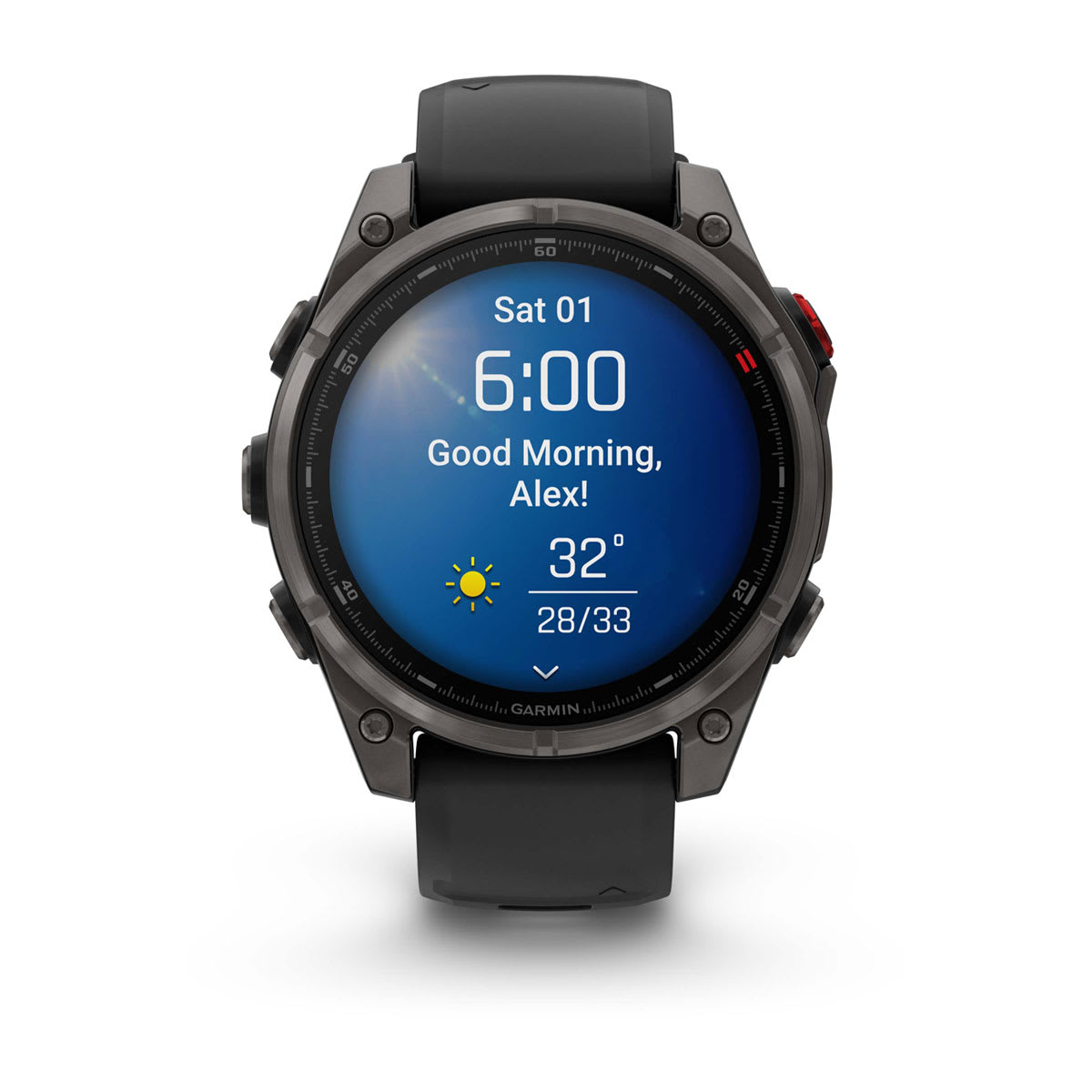 fēnix® 8 Pro – 47 mm, AMOLED Sapphire, Carbon Gray DLC Titanium with Black/Pebble Gray Silicone Band