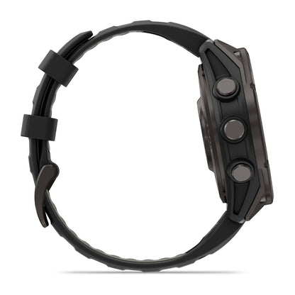 fēnix® 8 Pro – 47 mm, AMOLED Sapphire, Carbon Gray DLC Titanium with Black/Pebble Gray Silicone Band
