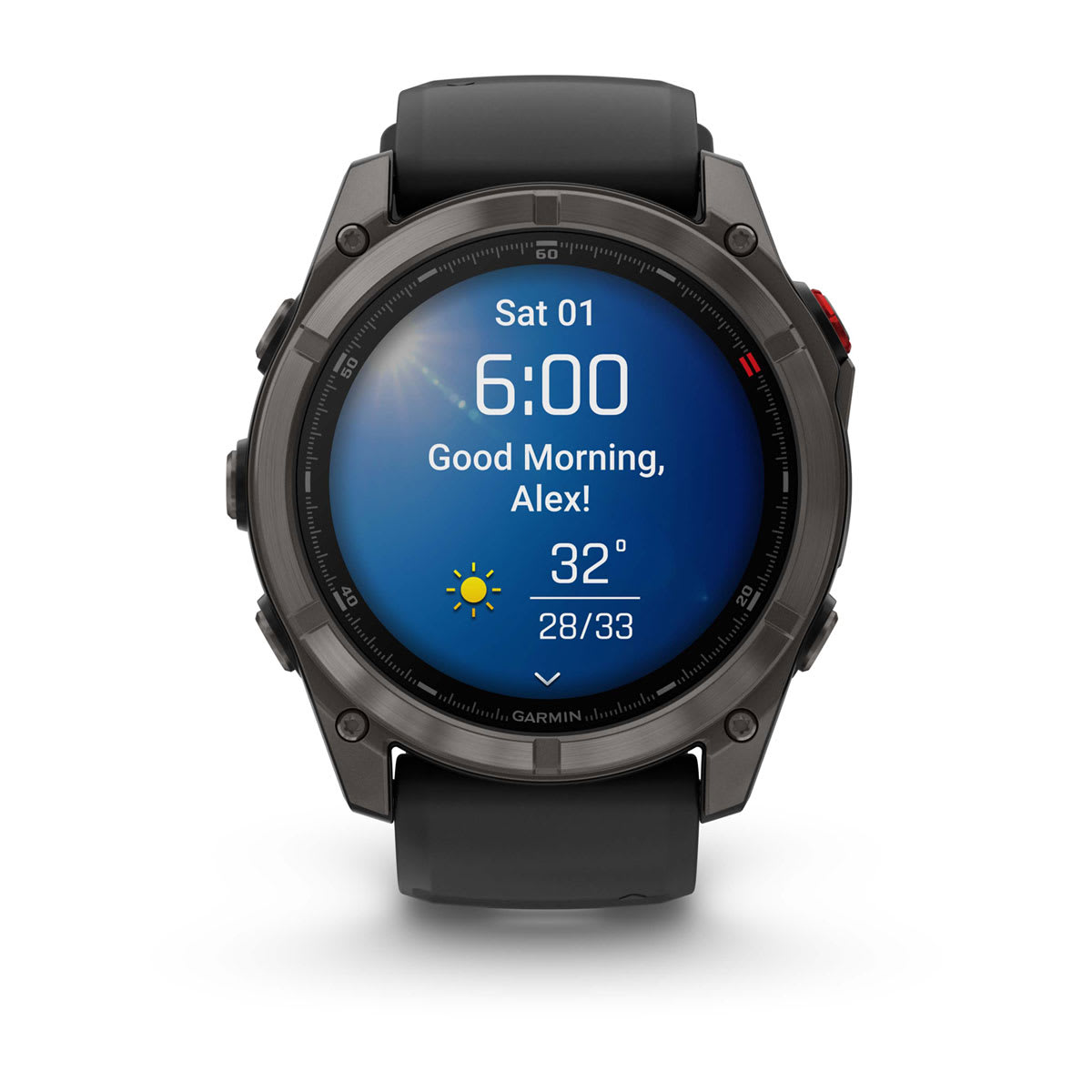 fēnix® 8 Pro – 51 mm, AMOLED Sapphire, Carbon Gray DLC Titanium with Black/Pebble Gray Silicone Band