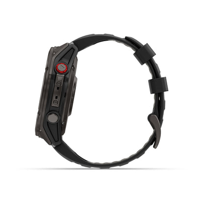 fēnix® 8 Pro – 51 mm, AMOLED Sapphire, Carbon Gray DLC Titanium with Black/Pebble Gray Silicone Band