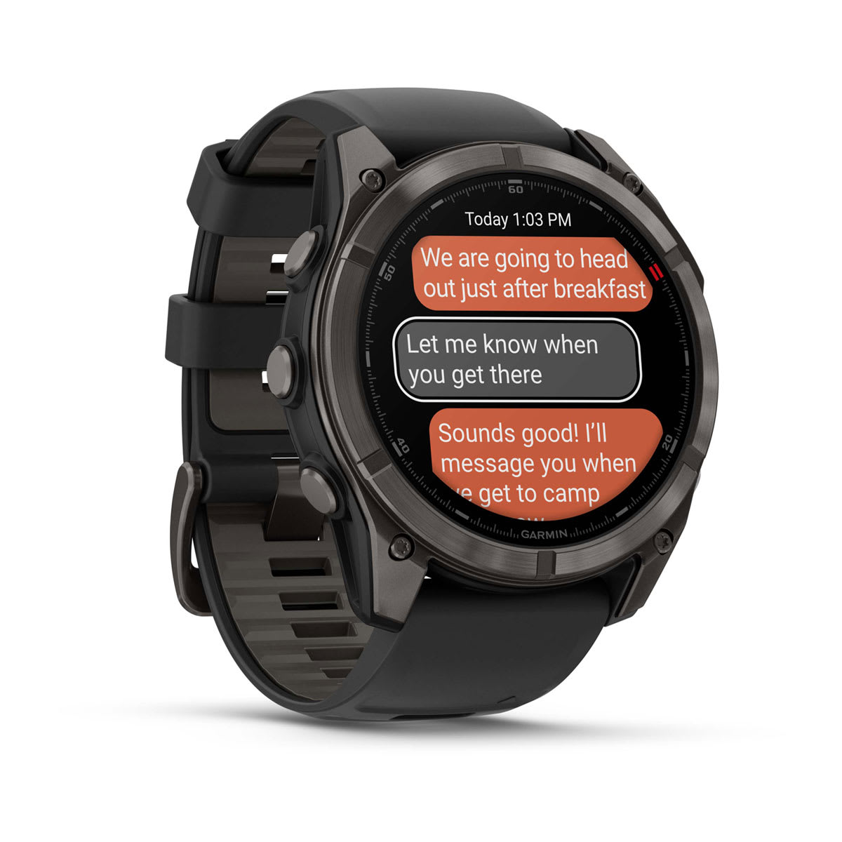fēnix® 8 Pro – 51 mm, AMOLED Sapphire, Carbon Gray DLC Titanium with Black/Pebble Gray Silicone Band