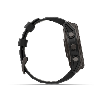 fēnix® 8 Pro – 51 mm, AMOLED Sapphire, Carbon Gray DLC Titanium with Black/Pebble Gray Silicone Band