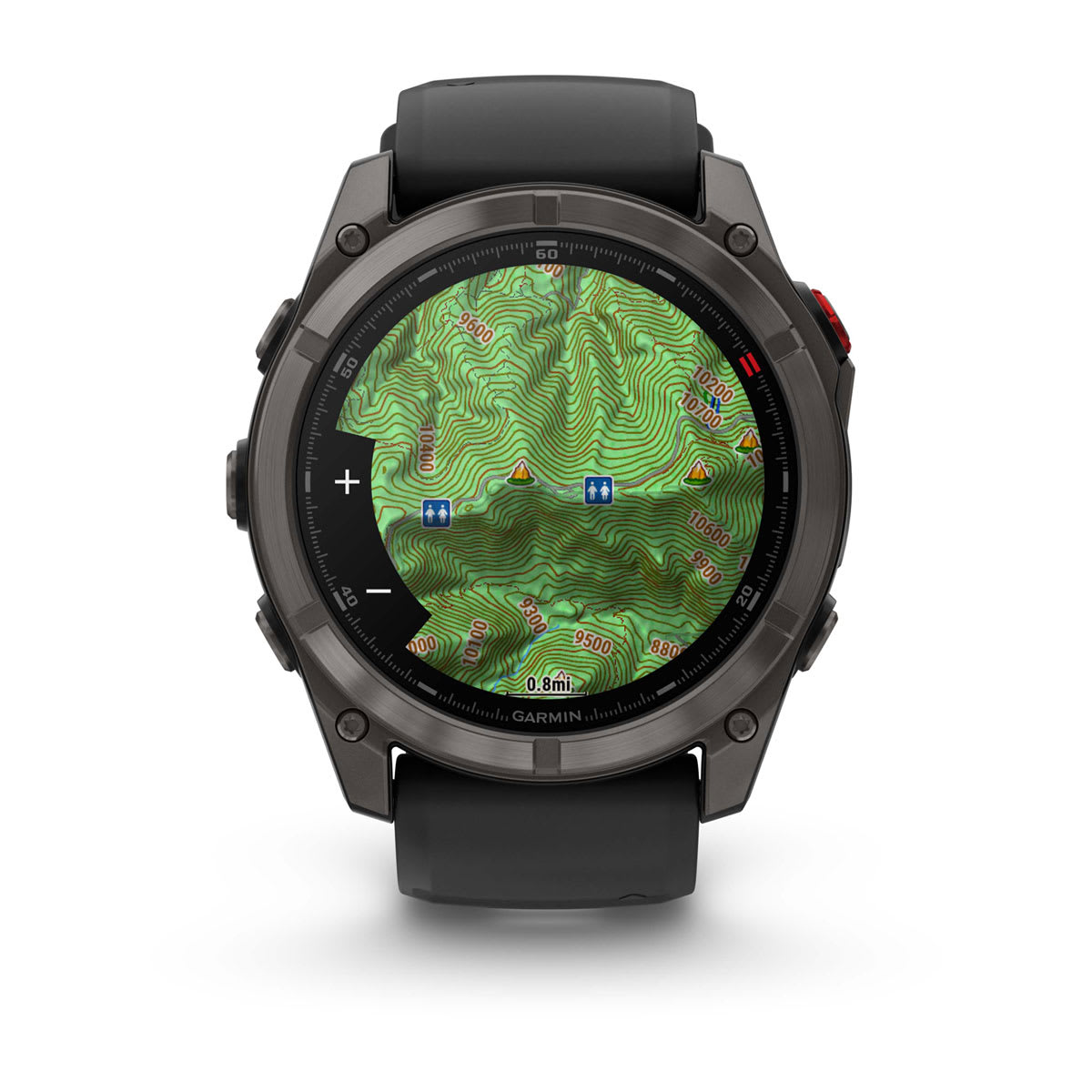 fēnix® 8 Pro – 51 mm, AMOLED Sapphire, Carbon Gray DLC Titanium with Black/Pebble Gray Silicone Band