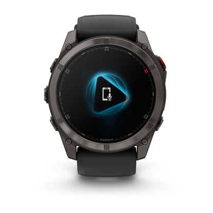 fēnix® 8 Pro – 51 mm, AMOLED Sapphire, Carbon Gray DLC Titanium with Black/Pebble Gray Silicone Band