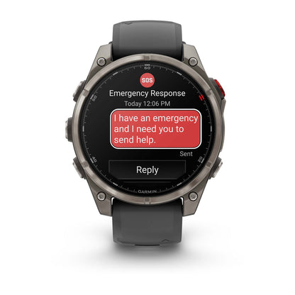 fēnix® 8 Pro – 47 mm, AMOLED Sapphire, Titanium with Graphite/Black Silicone Band
