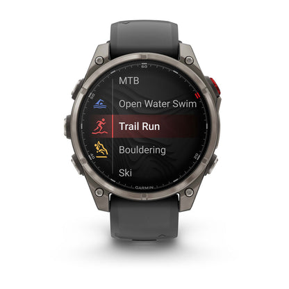 fēnix® 8 Pro – 47 mm, AMOLED Sapphire, Titanium with Graphite/Black Silicone Band