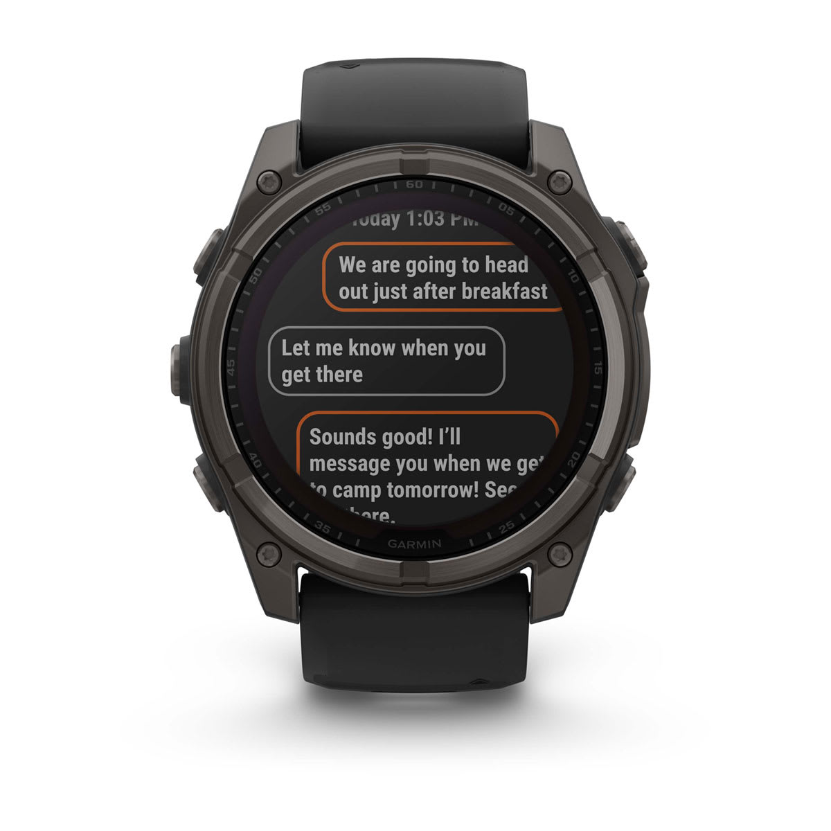 fēnix® 8 – 51 mm, Solar Sapphire, Carbon Gray DLC Titanium with Black/Pebble Gray Silicone Band