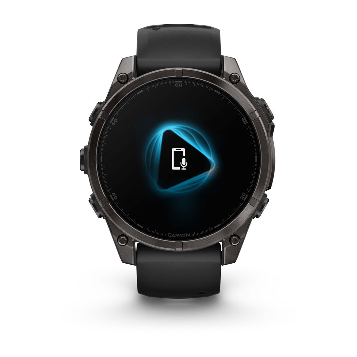 fēnix® 8 – 47 mm, AMOLED Sapphire, Carbon Gray DLC Titanium with Black/Pebble Gray Silicone Band