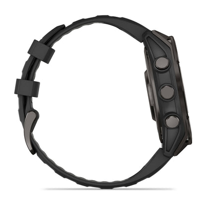 fēnix® 8 – 47 mm, AMOLED Sapphire, Carbon Gray DLC Titanium with Black/Pebble Gray Silicone Band
