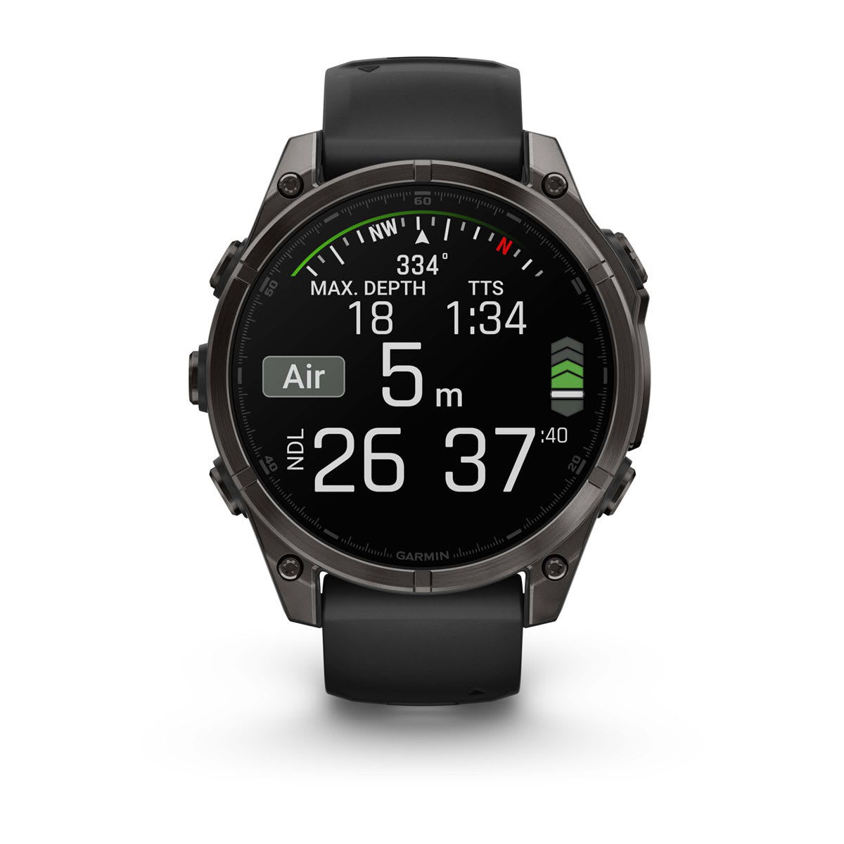 fēnix® 8 – 47 mm, AMOLED Sapphire, Carbon Gray DLC Titanium with Black/Pebble Gray Silicone Band