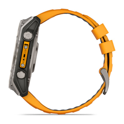 fēnix® 8 – 51 mm, AMOLED Sapphire, Titanium with Spark Orange/Graphite Silicone Band