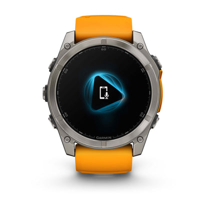 fēnix® 8 – 51 mm, AMOLED Sapphire, Titanium with Spark Orange/Graphite Silicone Band