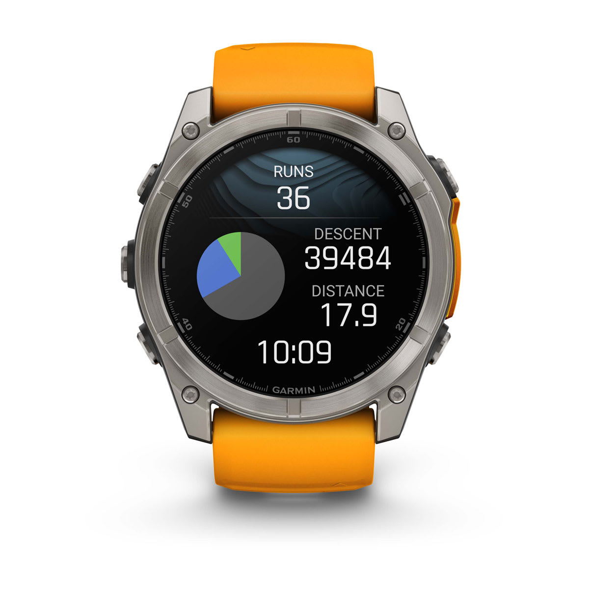 fēnix® 8 – 51 mm, AMOLED Sapphire, Titanium with Spark Orange/Graphite Silicone Band