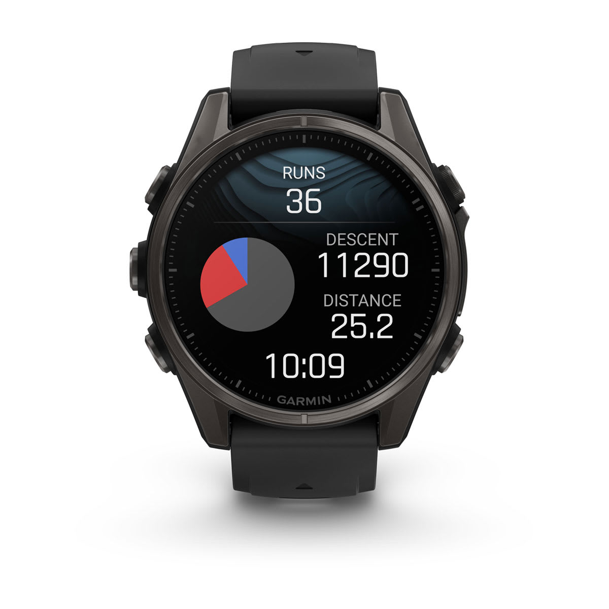 fēnix® 8 – 43 mm, AMOLED Sapphire, Carbon Gray DLC Titanium with Black/Pebble Gray Silicone Band