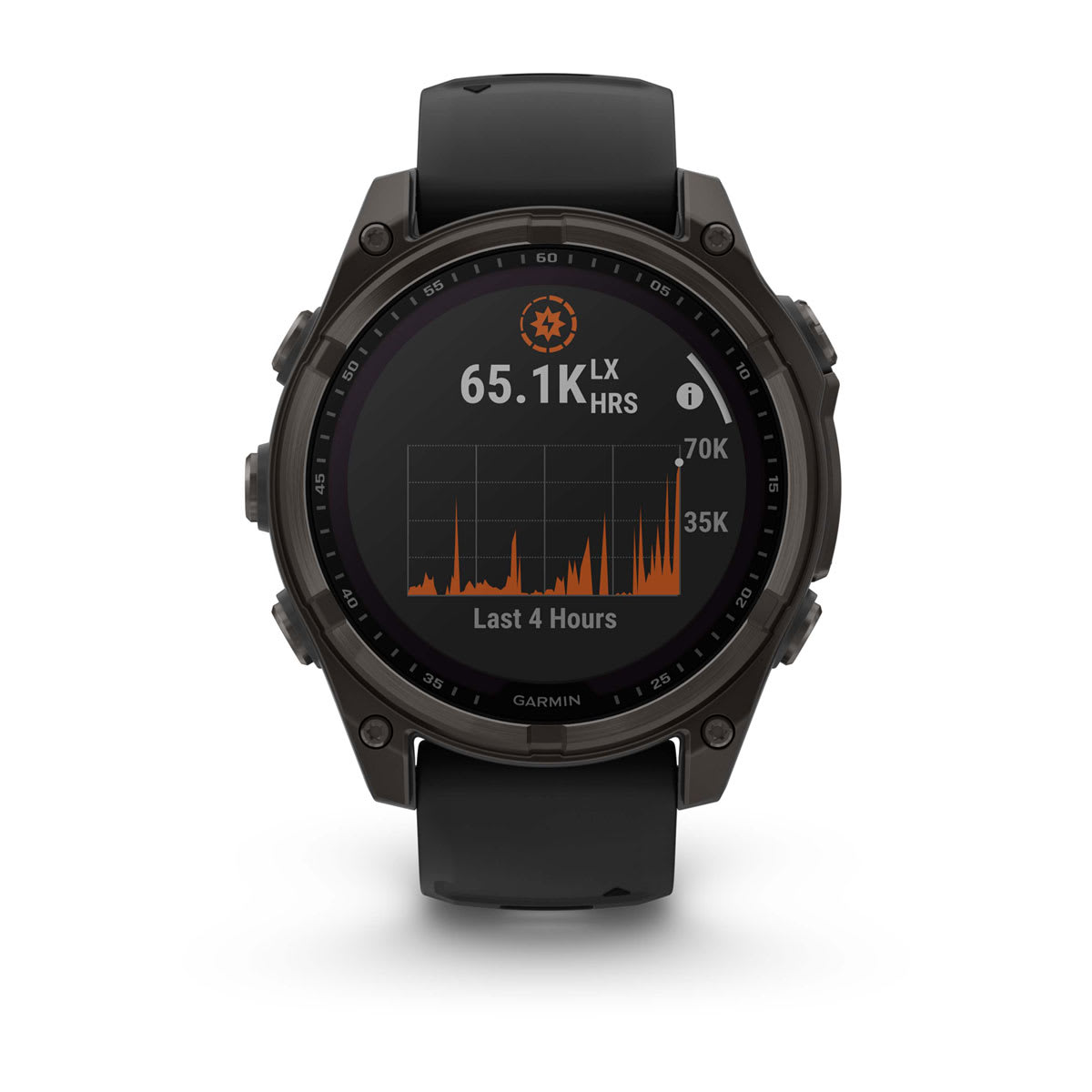fēnix® 8 – 47 mm, Solar Sapphire, Carbon Gray DLC Titanium with Black/Pebble Gray Silicone Band