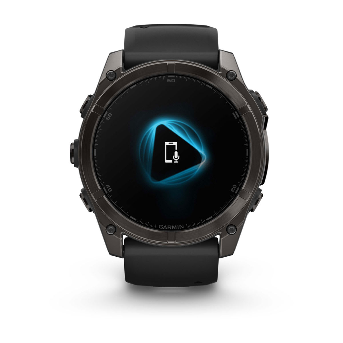 fēnix® 8 – 51 mm, AMOLED Sapphire, Carbon Gray DLC Titanium with Black/Pebble Gray Silicone Band