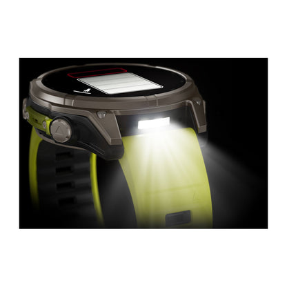 fēnix® 8 – 47 mm, Solar Sapphire, Titanium with Amp Yellow/Graphite Silicone Band