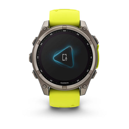 fēnix® 8 – 47 mm, Solar Sapphire, Titanium with Amp Yellow/Graphite Silicone Band