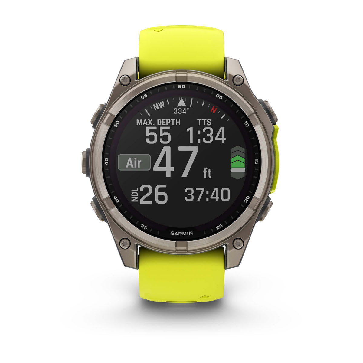 fēnix® 8 – 47 mm, Solar Sapphire, Titanium with Amp Yellow/Graphite Silicone Band