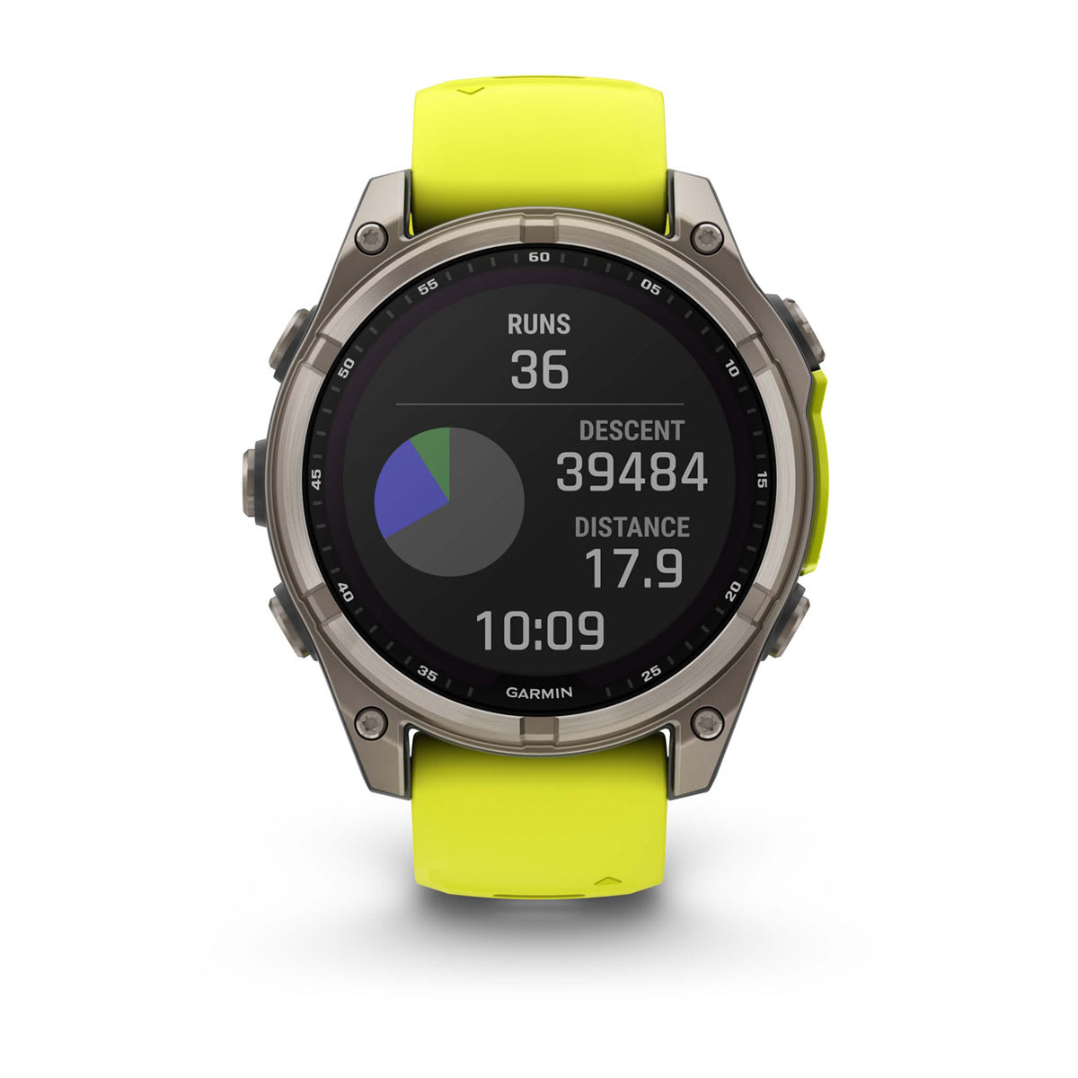 fēnix® 8 – 47 mm, Solar Sapphire, Titanium with Amp Yellow/Graphite Silicone Band