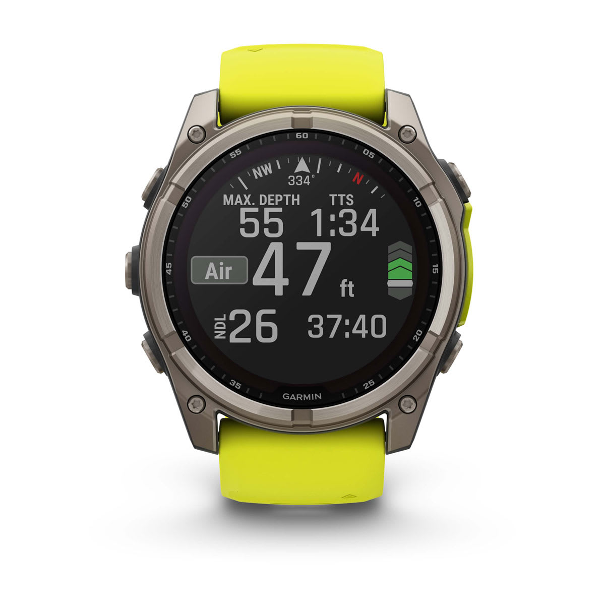 fēnix® 8 – 51 mm, Solar Sapphire, Titanium with Amp Yellow/Graphite Silicone Band