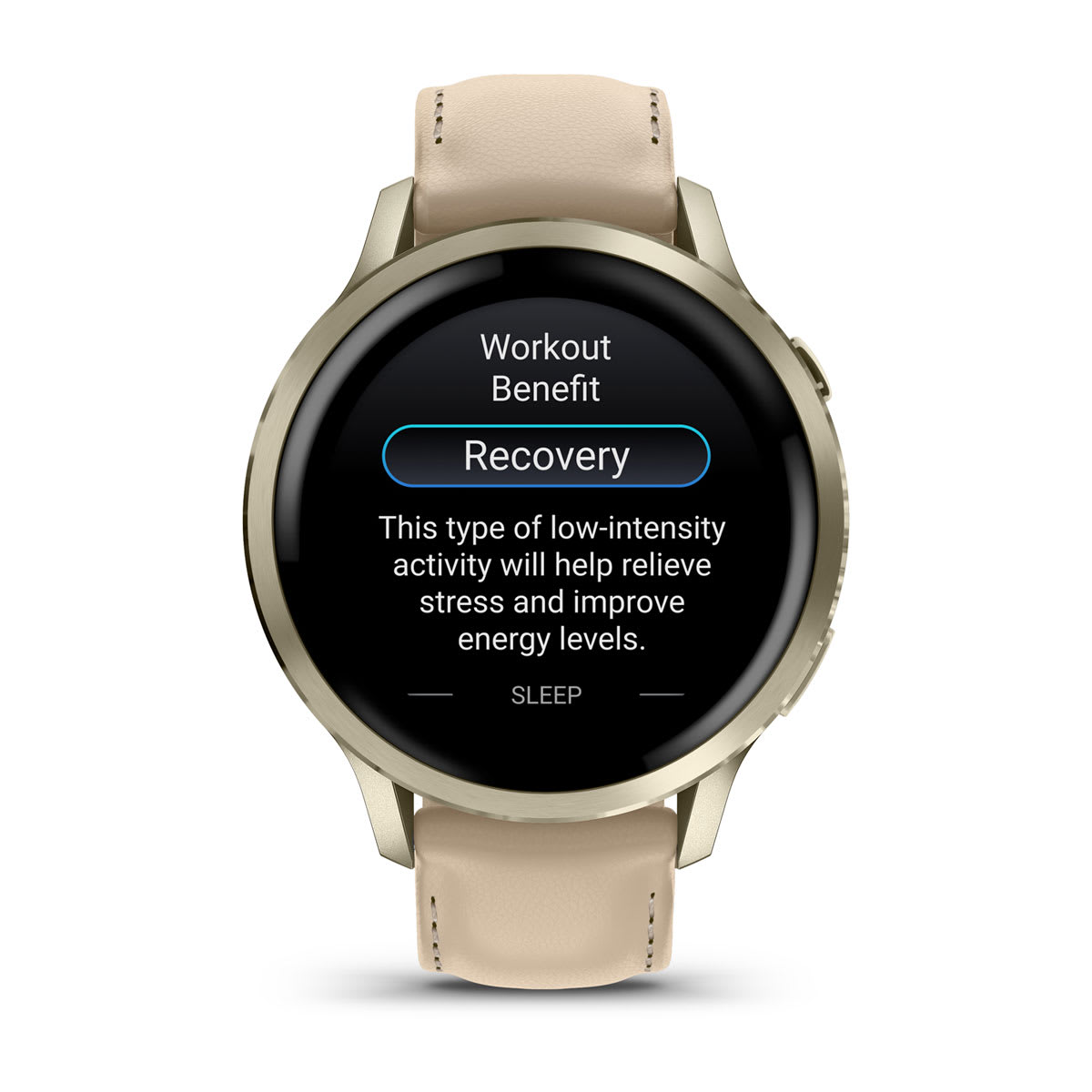 Venu® 4 – 41 mm Lunar Gold with Bone Silicone Band and Light Sand Leather Band