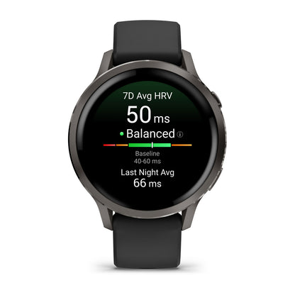 Venu® 4 – 41 mm Slate with Black Silicone Band