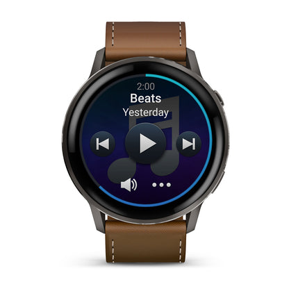 Venu® 4 – 45 mm Slate with Black Silicone Band and Brown Leather Band