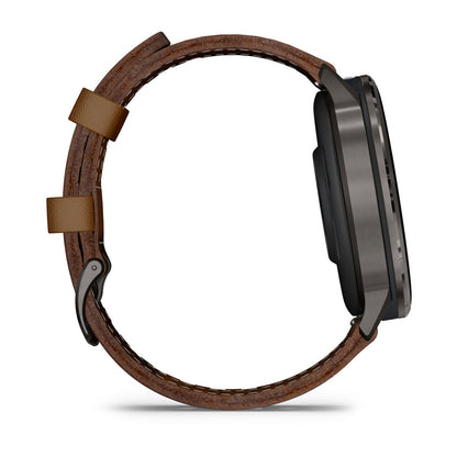 Venu® 4 – 45 mm Slate with Black Silicone Band and Brown Leather Band