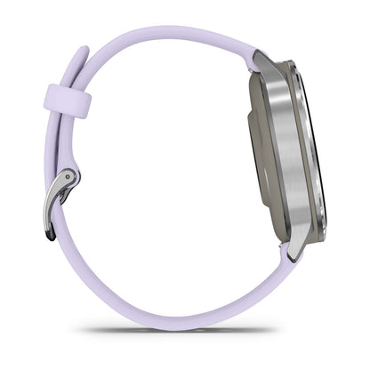 Venu® 4 – 41 mm Silver with Periwinkle Silicone Band