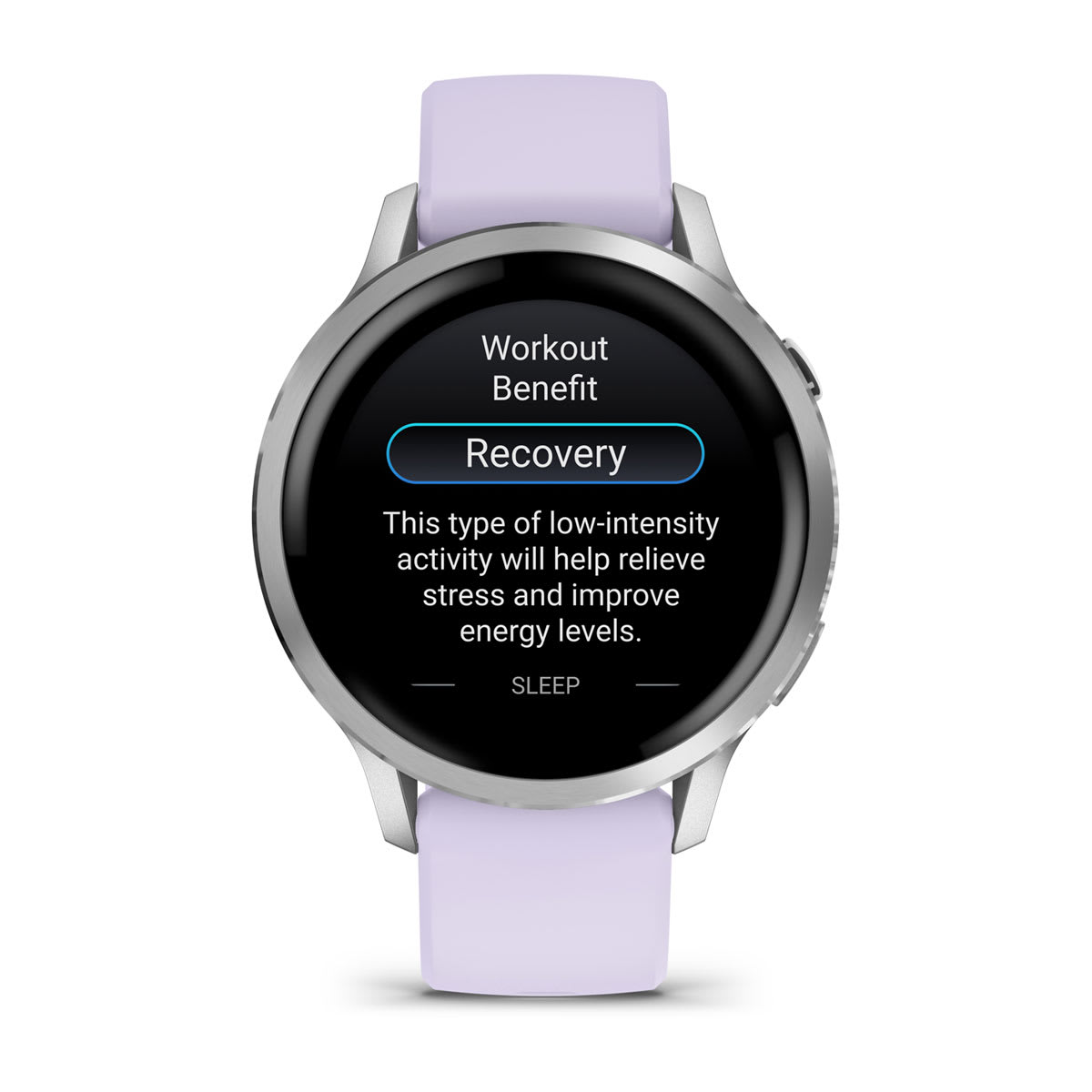 Venu® 4 – 41 mm Silver with Periwinkle Silicone Band
