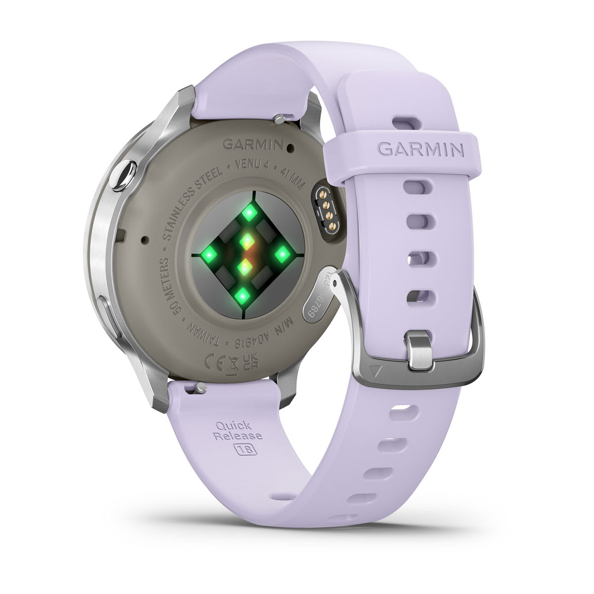 Venu® 4 – 41 mm Silver with Periwinkle Silicone Band