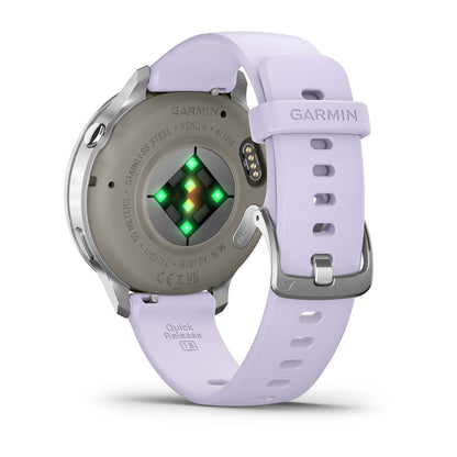 Venu® 4 – 41 mm Silver with Periwinkle Silicone Band