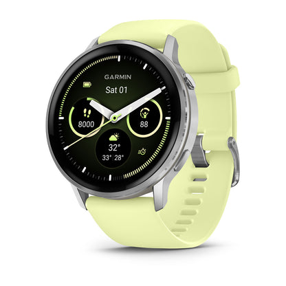 Venu® 4 – 45 mm Silver with Citron Silicone band