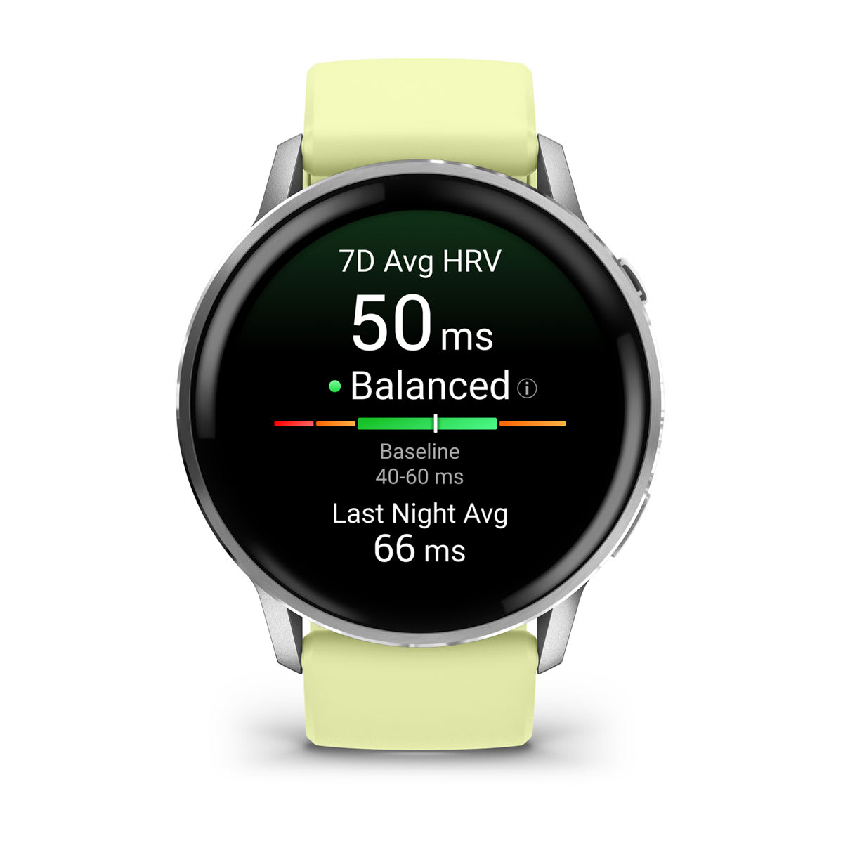 Venu® 4 – 45 mm Silver with Citron Silicone band