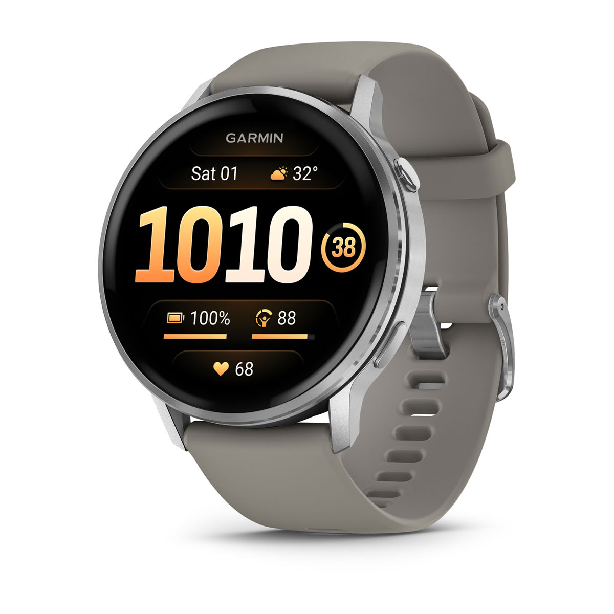 Venu® 4 – 45 mm Silver with Silver Gray Silicone Band