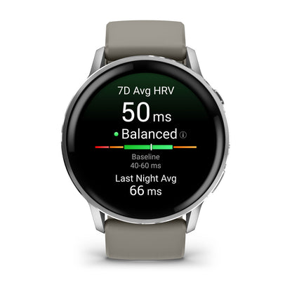 Venu® 4 – 45 mm Silver with Silver Gray Silicone Band