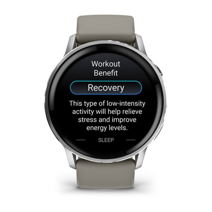 Venu® 4 – 45 mm Silver with Silver Gray Silicone Band