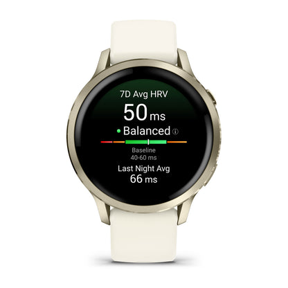 Venu® 4 – 41 mm Lunar Gold with Bone Silicone Band
