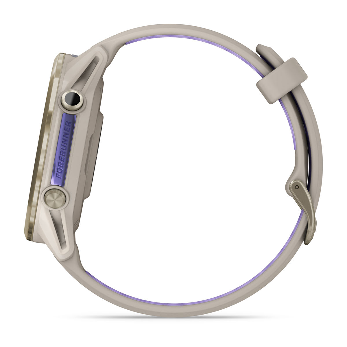 Forerunner® 970 Soft Gold Titanium with French Gray Case and French Gray/Translucent Indigo Band