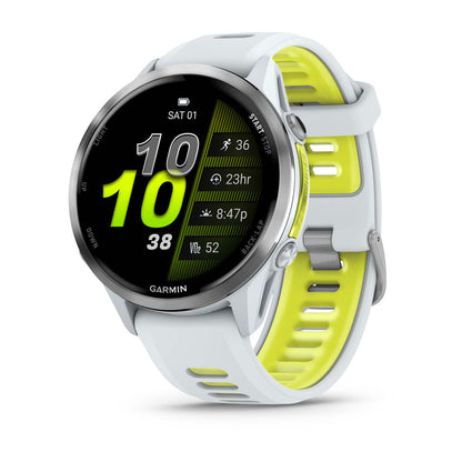 Forerunner® 970 Titanium with Whitestone Case and Whitestone/Translucent Amp Yellow Band